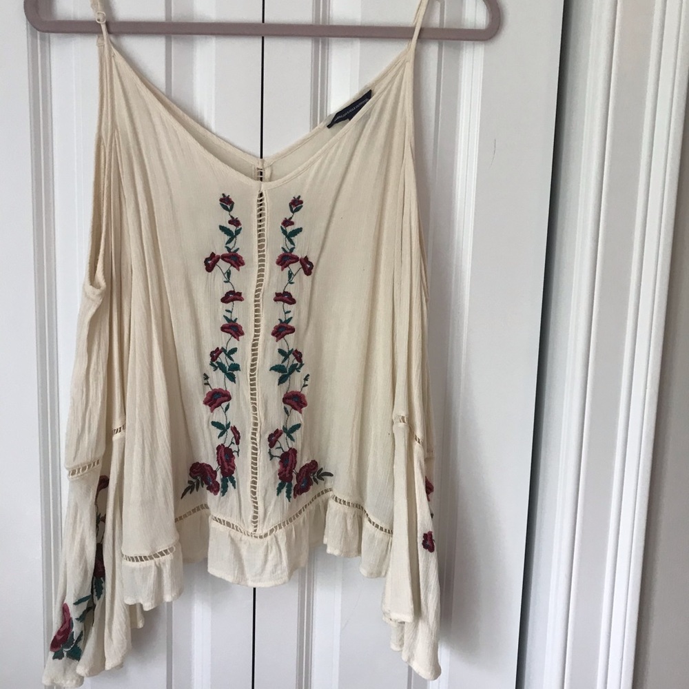 Cold shoulder long sleeve blouse
